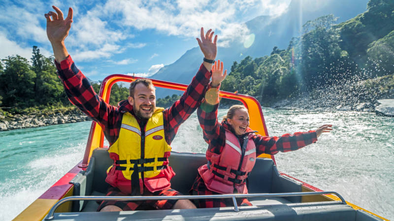 Discover Te-Wahipounamu on New Zealand’s rugged and breath-taking West Coast, with a world first Ocean to Alps Jet Boat tour!